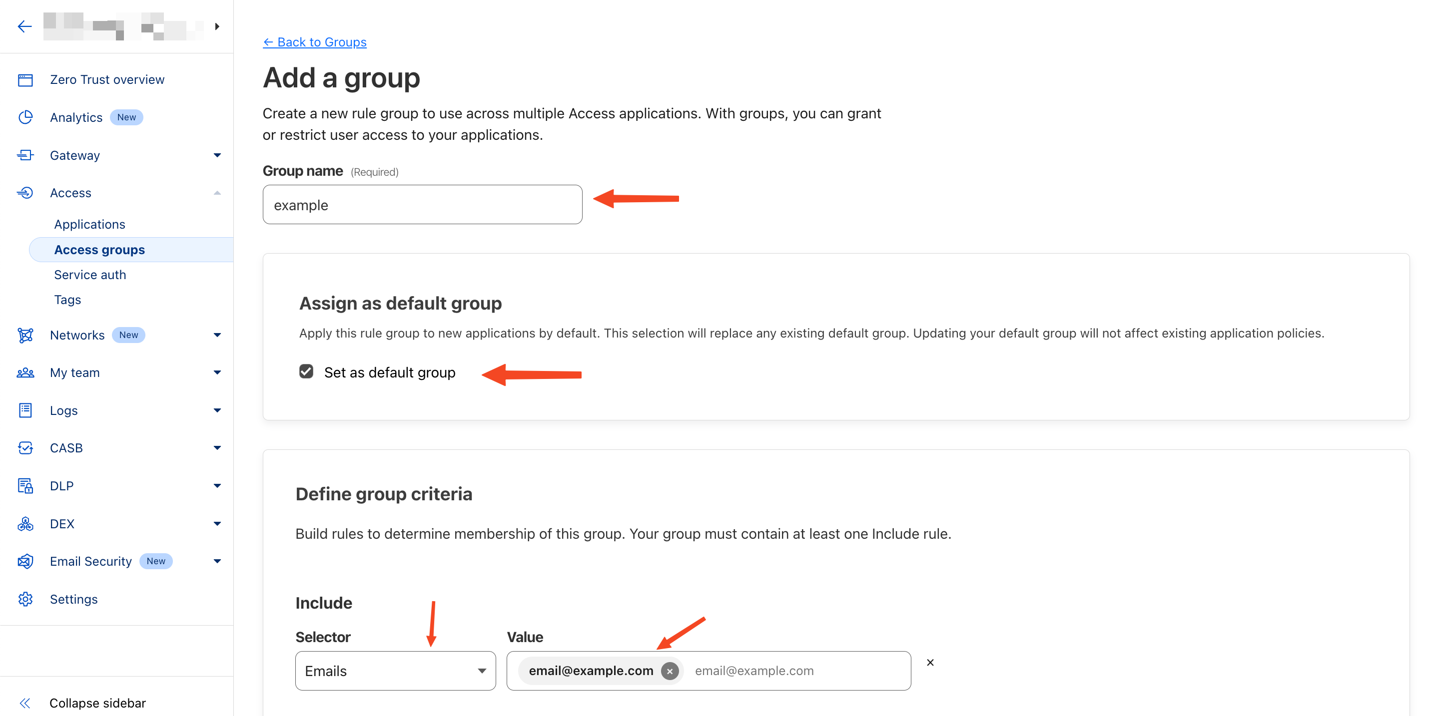 Access Group Configuration