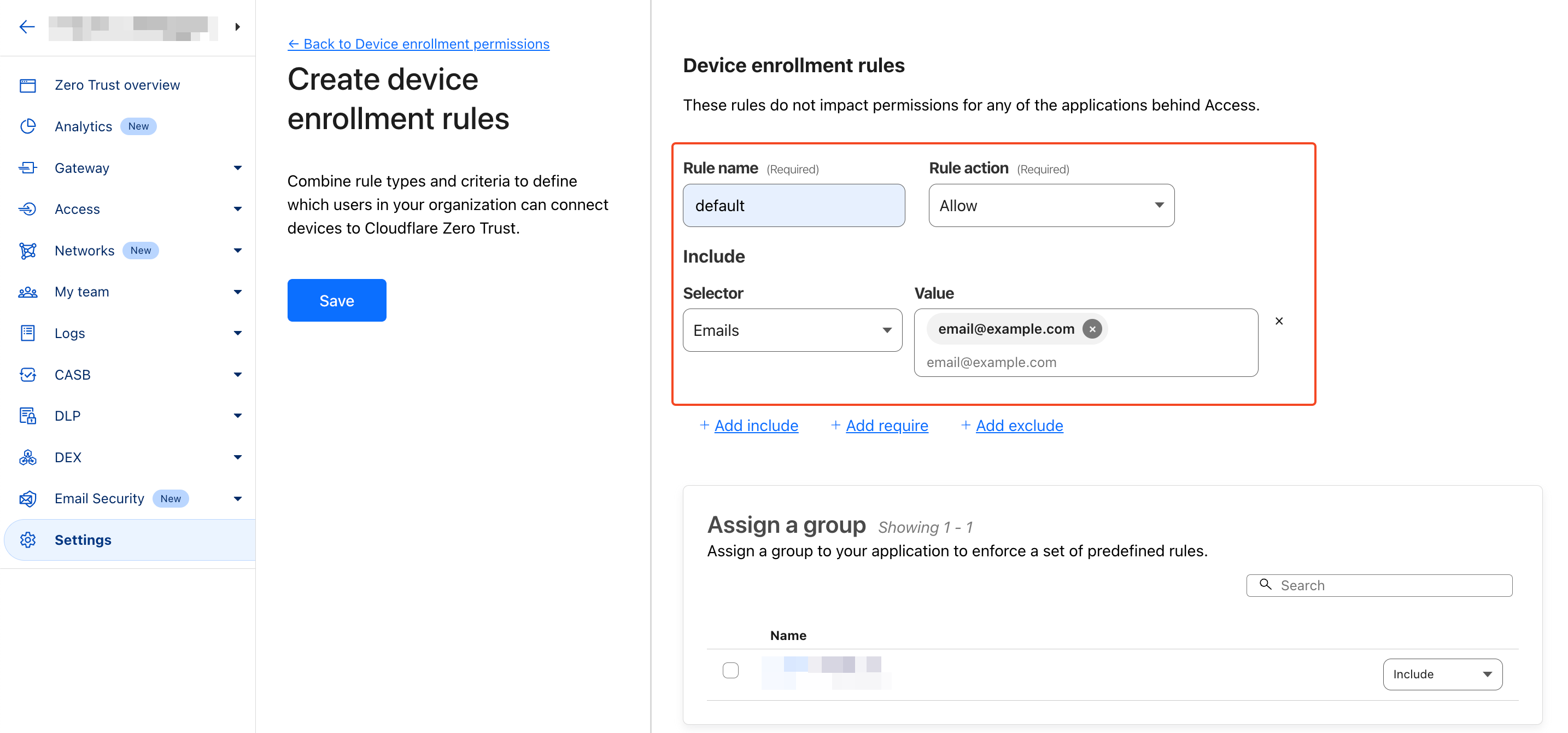 Email Selector Rule